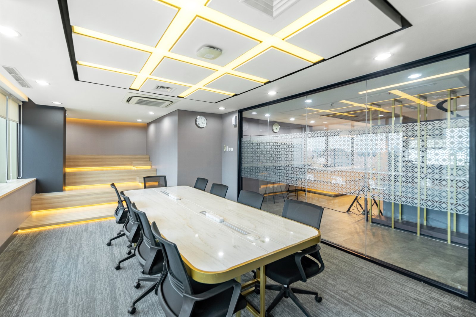 a meeting room with ergonomic design