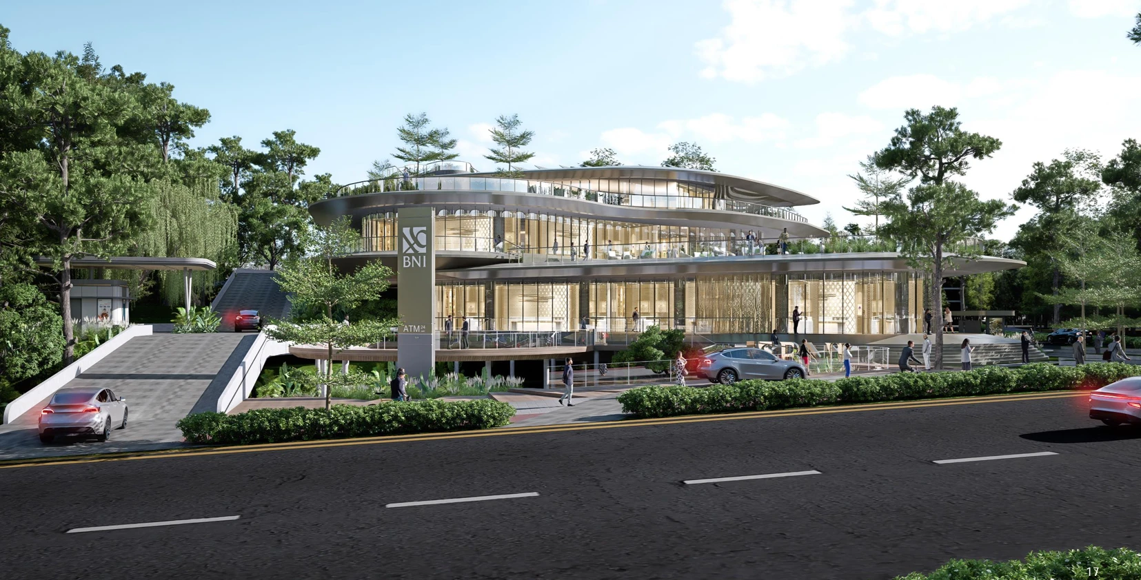 Desain BNI Pavilion di Kawasan Ibu Kota Nusantara (IKN) (Gambar: Alien DC)