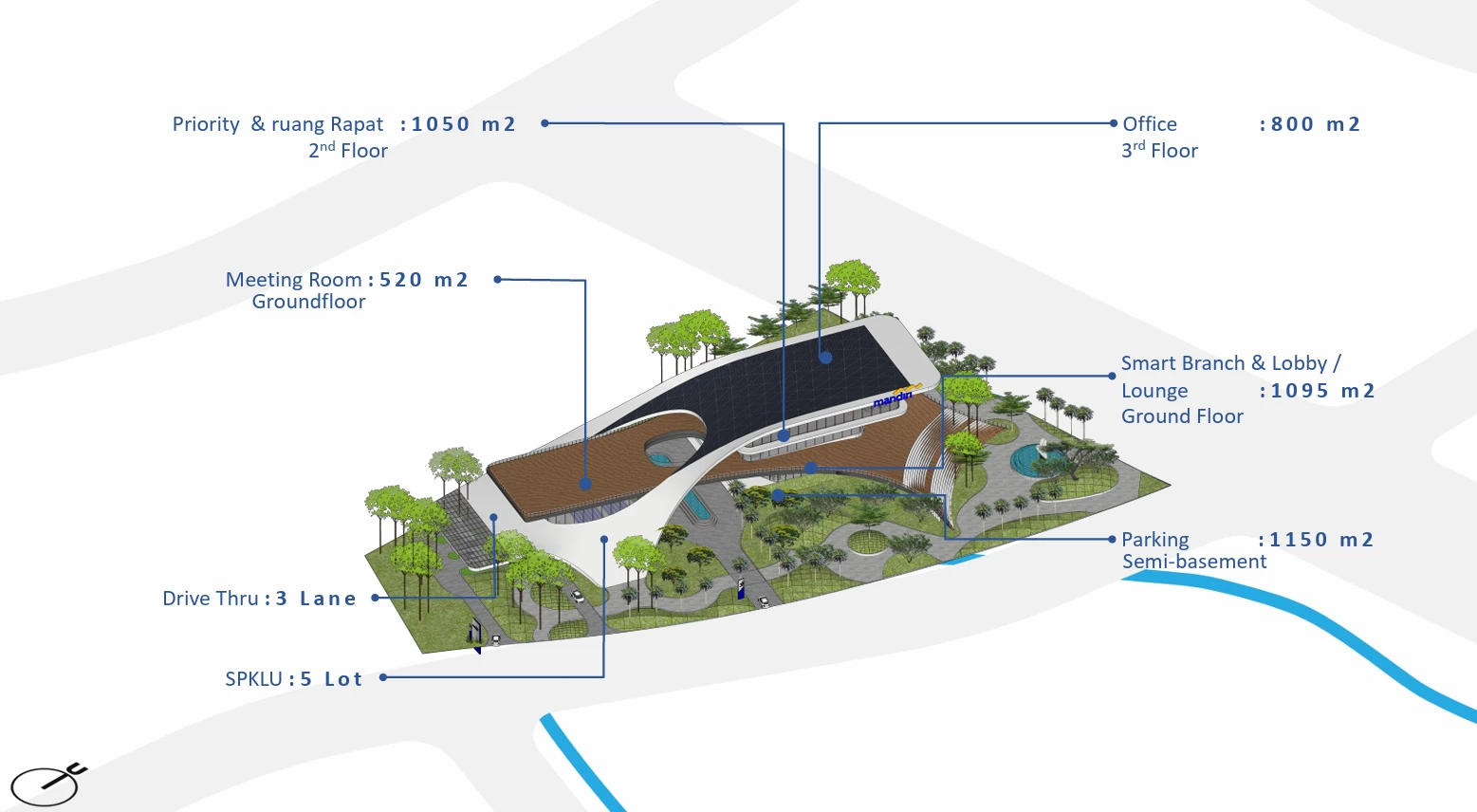 Desain Gedung Kantor Mandiri Digital Service di Kawasan Ibu Kota Nusantara (IKN) (Gambar: Alien DC)