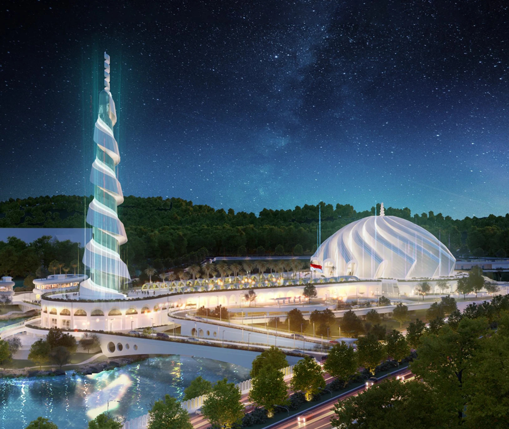 10. Masjid Negara (DED) – Karya Alien Design Consultant untuk Ibu Kota Nusantara (IKN)