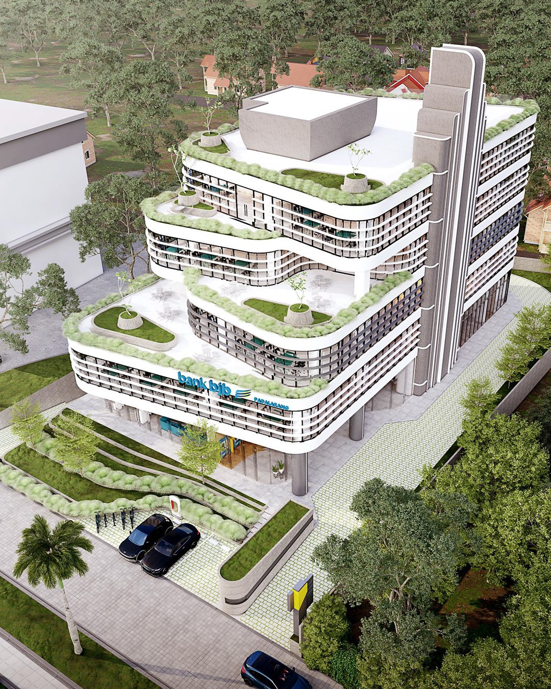 Konsep Fasad yang Mengagumkan – Mengintip Arsitektur Gedung BJB Padalarang: Modernisasi Perbankan