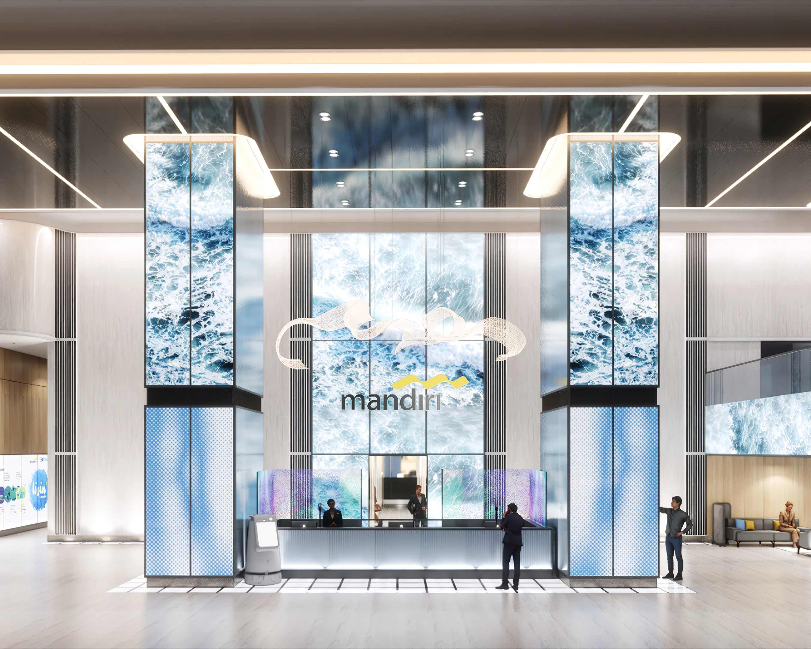 Transformasi Lobi Mandiri Digital Tower: Perpaduan Teknologi dan Estetika Desain Interior Office