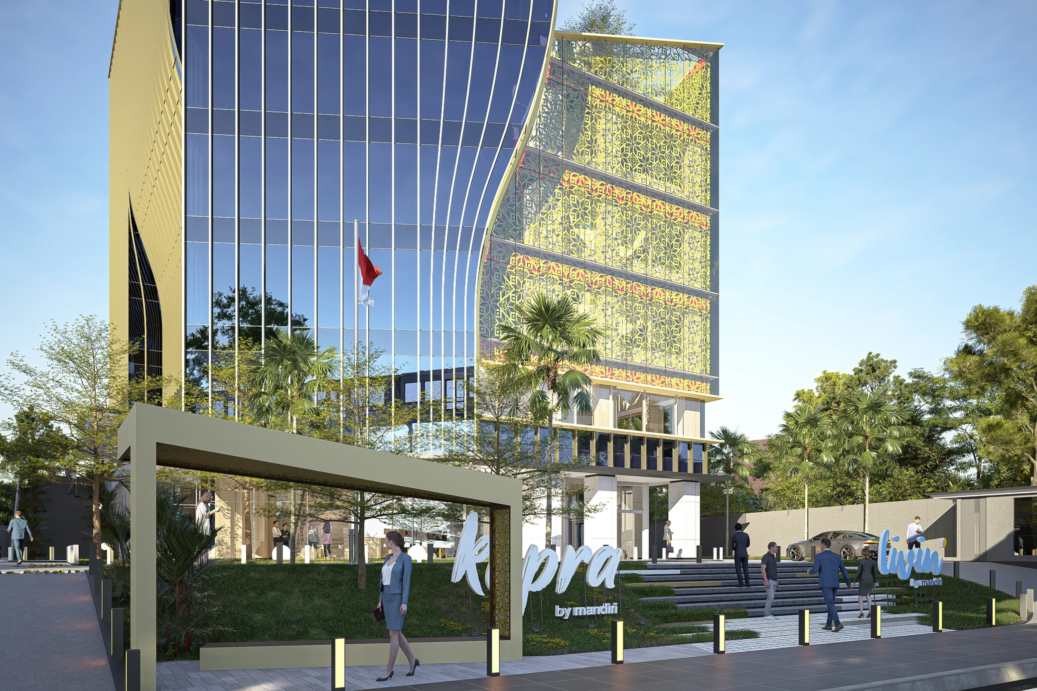 1. Regional Identity – Groundbreaking of Mandiri Financial Center Palembang: A Fusion of Modern Architecture and Local Wisdom