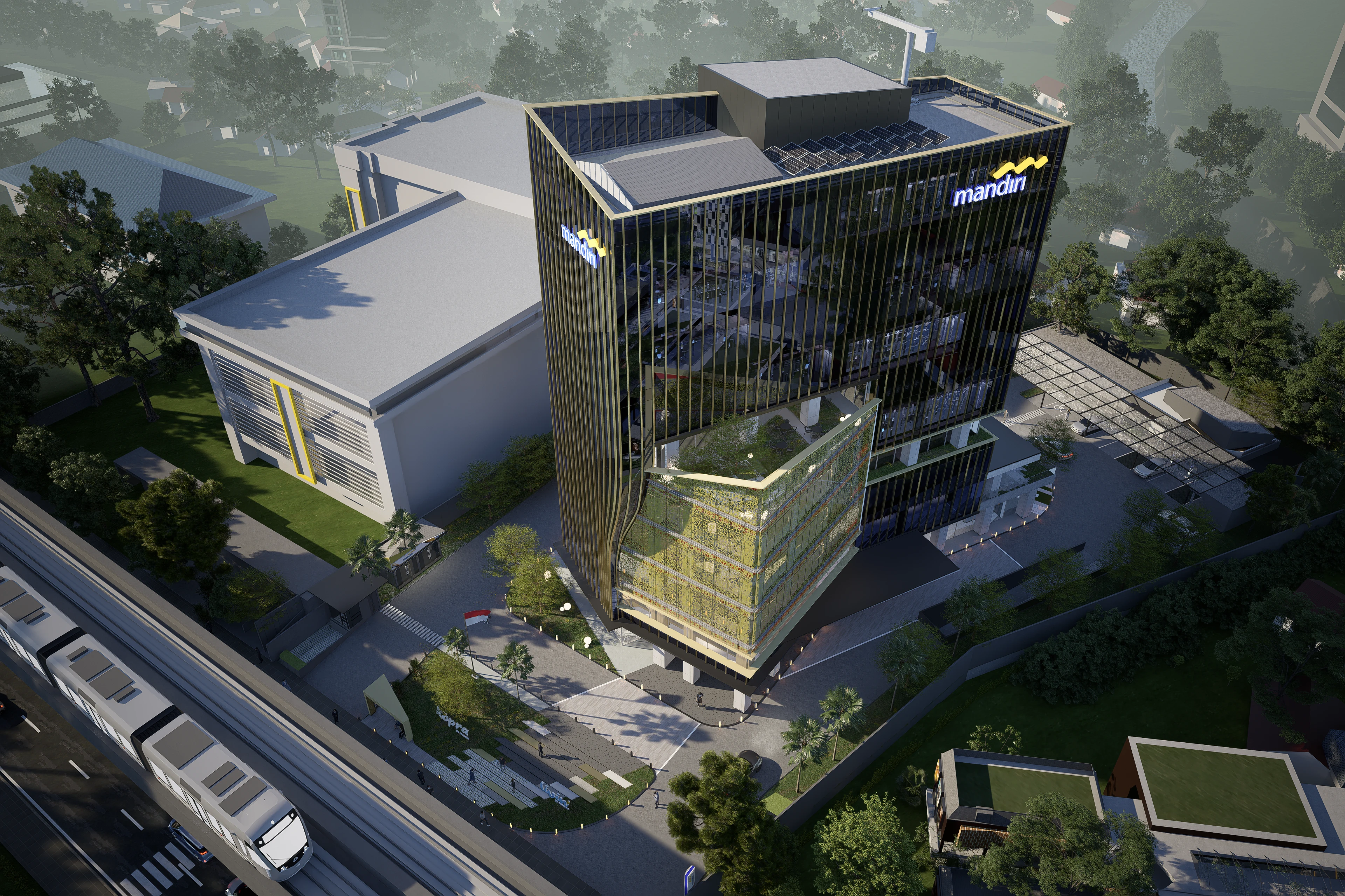 2. Keterhubungan Dalam dan Luar Ruangan – Groundbreaking Gedung Mandiri Financial Center Palembang: Perpaduan Arsitektur Modern dan