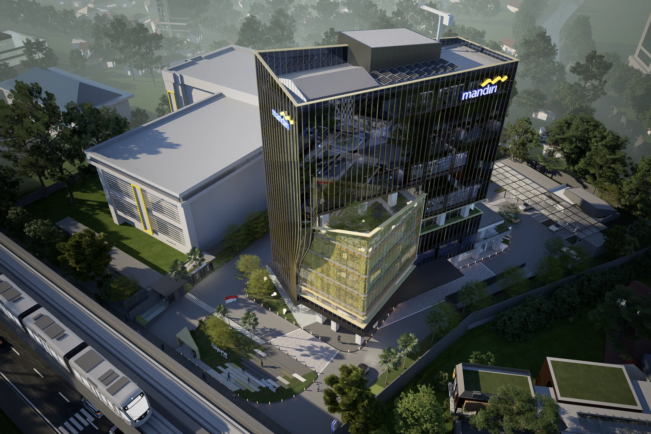 2. Indoor and Outdoor Connectivity – Groundbreaking of Mandiri Financial Center Palembang: A Fusion of Modern Architecture and Local Wisdom