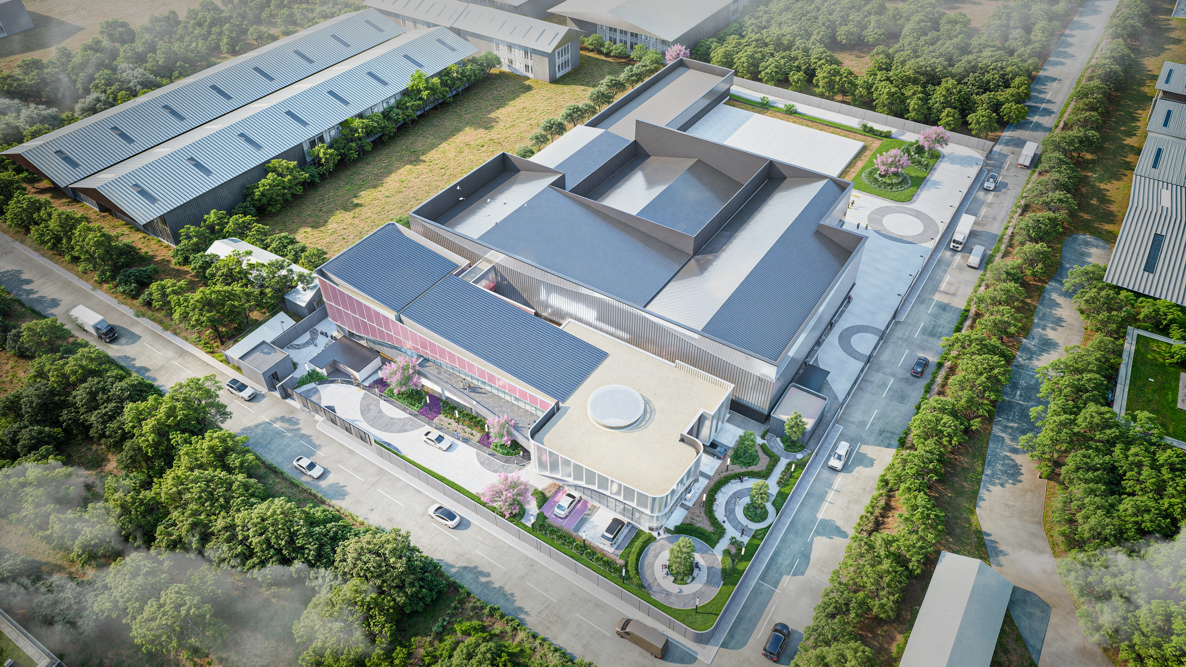 Pabrik, Laboratorium, dan Kantor dalam Satu Kawasan Terpadu – Desain Pabrik & Kantor Kosmetik Modern: Karya Arsitektur Alien DC di Banten