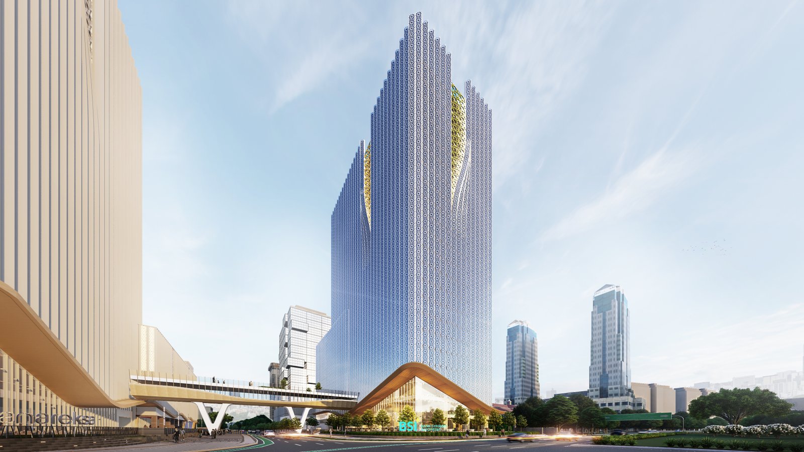 Desain Arsitektur Vertikal Menara BSI: Simbol 5 Rukun Islam dan 5 Sila Pancasila