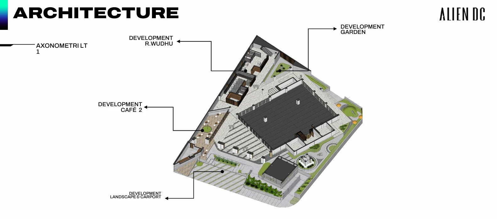 Fungsi yang saling terhubung – Arsitektur Masjid Al-Hidayah Bintaro: Tempat Ibadah yang Terasa Seperti Rumah