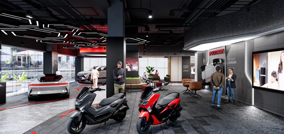 Showroom Sebagai “Experience Hub” – Dari EV Car Display hingga Robotic Arm: Alien DC Mendesain Polytron Showroom