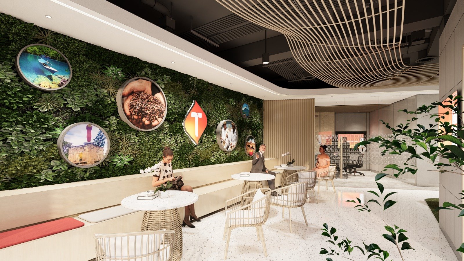 Ruang Kolaborasi – Energi dalam Kebersamaan – Ruang yang Bercerita: Desain Interior Grapari & Kantor Cabang Telkomsel oleh Alien Design