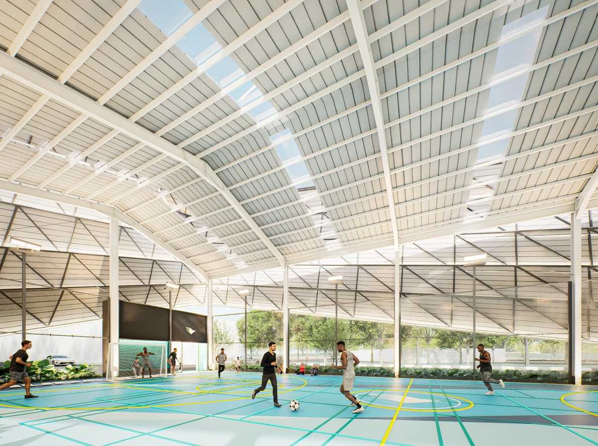 Kualitas Ruang & Materialitas: Kesederhanaan sebagai Keunggulan – Arsitektur GSO Sport Center: Wellness Hub di Tengah Hiruk Pikuk Mobilitas