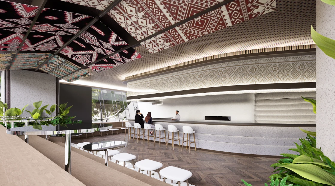 Menyajikan Budaya Tanpa Mengganggu Fungsi – Menafsirkan Ulang Pola Indonesia pada Usulan Desain Interior Bank Jakarta