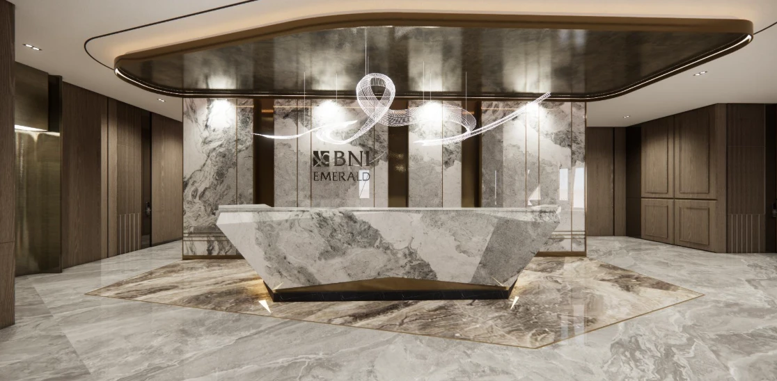Context – Desain Interior Lobby BNI Emerald Tower di PIK 2