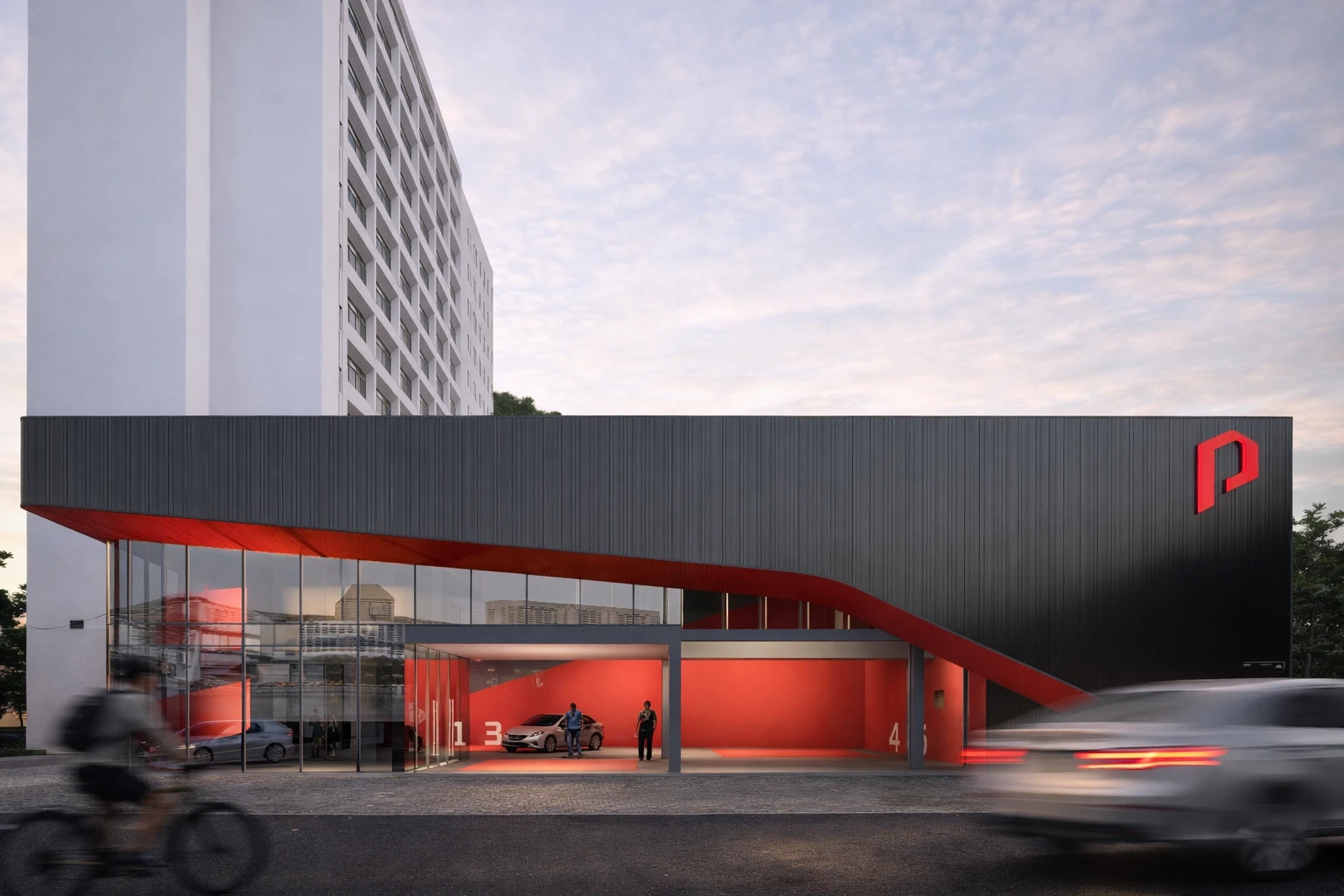 Area Service & Parts yang Efisien – Desain Futuristik Showroom Polytron Sudirman: Arsitektur dengan Fasad Ikonik