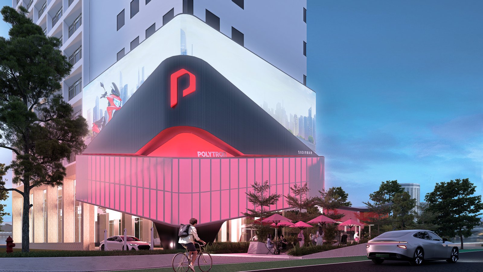 Proposal Arsitektur untuk Wajah Baru Polytron – Desain Futuristik Showroom Polytron Sudirman: Arsitektur dengan Fasad Ikonik