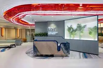 Interior BSI Tower: Reception, Lounge & Amphitheater Area